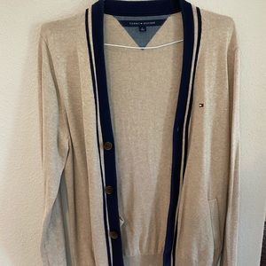 TOMMY HILFIGER tan button cardigan-size medium